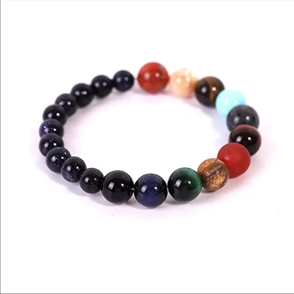 New Universe Space 8 Planet Natural Stone Bracelet - Picture 7 of 7